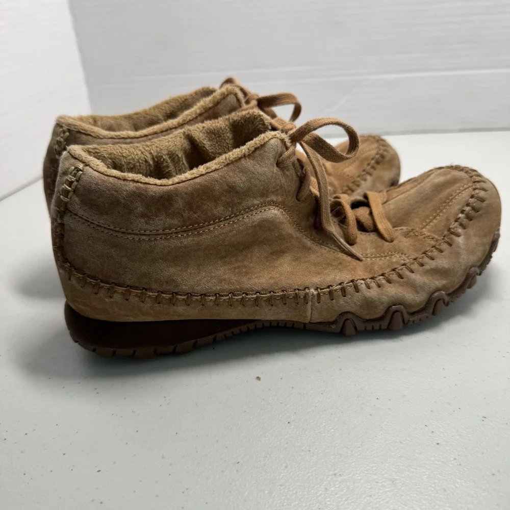 Boho Suede Faux Fur Lined Women Size 8 Skechers Relaxed Fit Memory Foam Boots‎